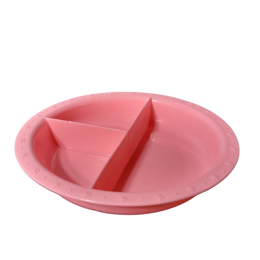 Vintage 1990 Kenner Baby Alive Pink Divided Bowl Dish‎ Replacement